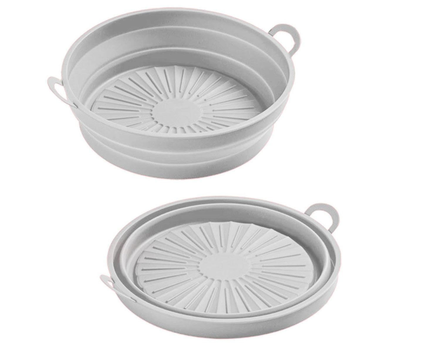 Air Fryers Bakeware Foldable Silicone Grill Pan -Grey 8.5inch V1263-JX-390