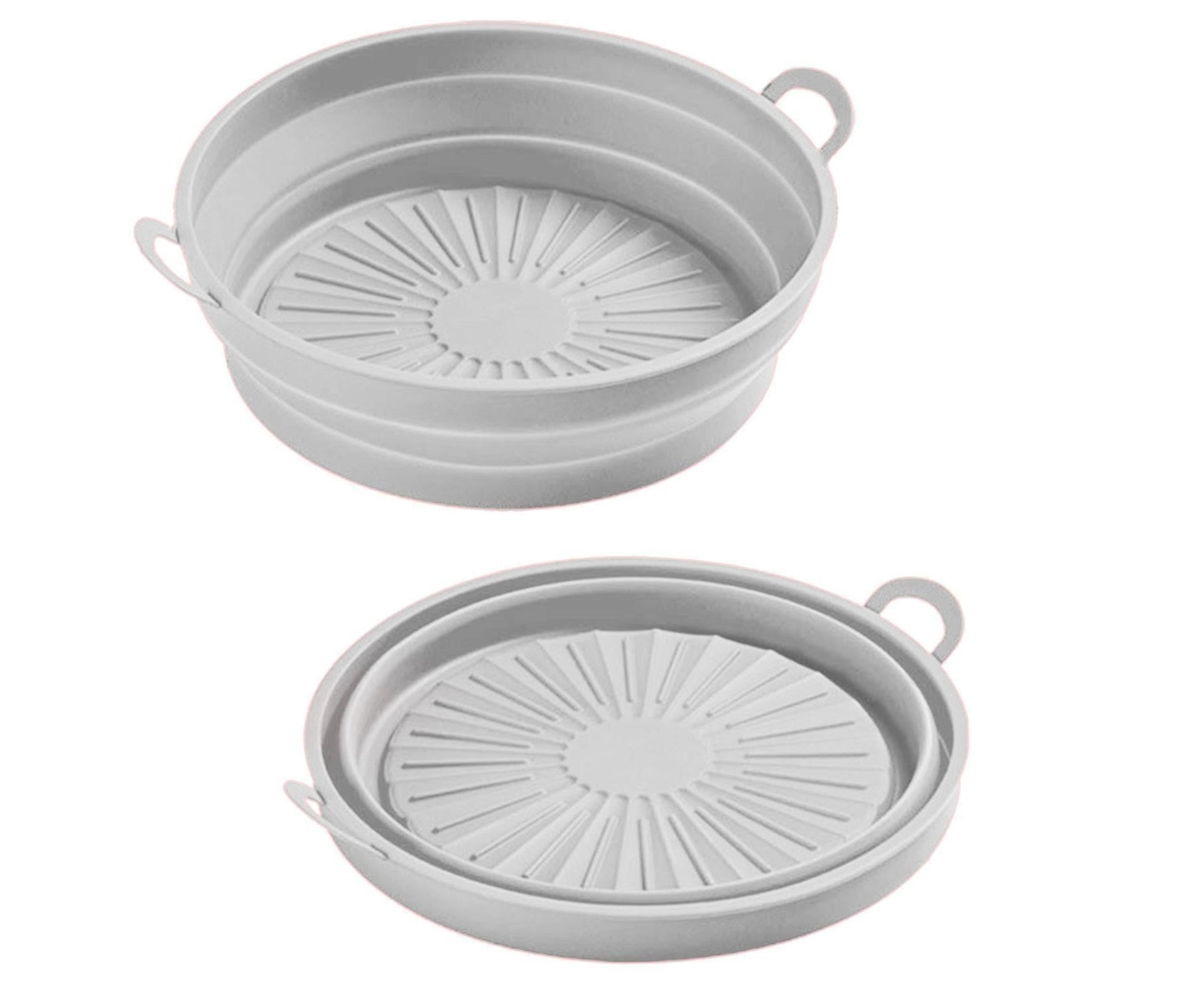 Air Fryers Bakeware Foldable Silicone Grill Pan -Grey 8.5inch V1263-JX-390