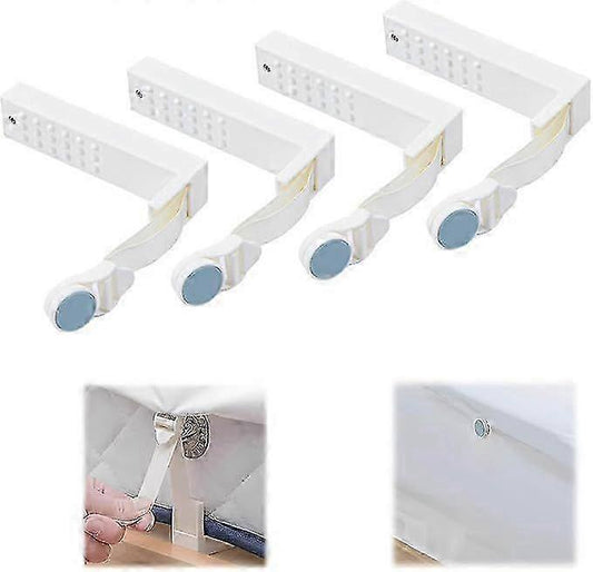 4PCS Adjustable Bed Sheet Clips, Universal Suspenders and Fasteners for Tight Fit V1263-JX-3900