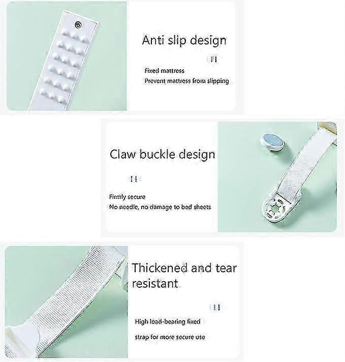 4PCS Adjustable Bed Sheet Clips, Universal Suspenders and Fasteners for Tight Fit V1263-JX-3900
