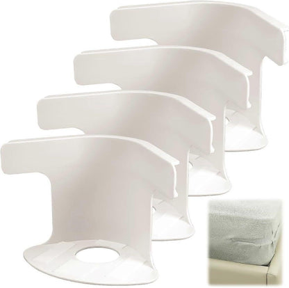 4PCS Lock Sheet Holders, Heavy Duty Fitted Sheet Straps, White V1263-JX-3902
