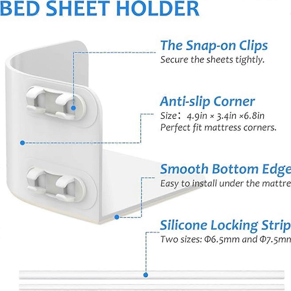 4PCS Bed Sheet Holders with Fitted Lock Straps for Enhanced Grip V1263-JX-3903