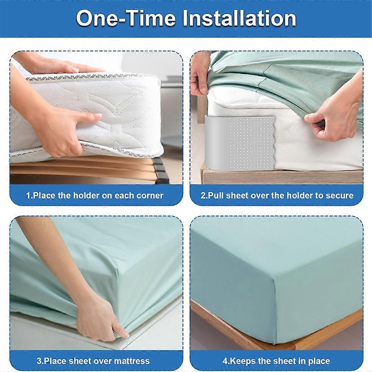 4PCS Fitted Bed Sheet Holder Straps and Fastener Clips V1263-JX-3904