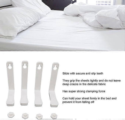4PCS Bed Sheet Holder Straps, 3-Way Fasteners, Easy to Install V1263-JX-3906