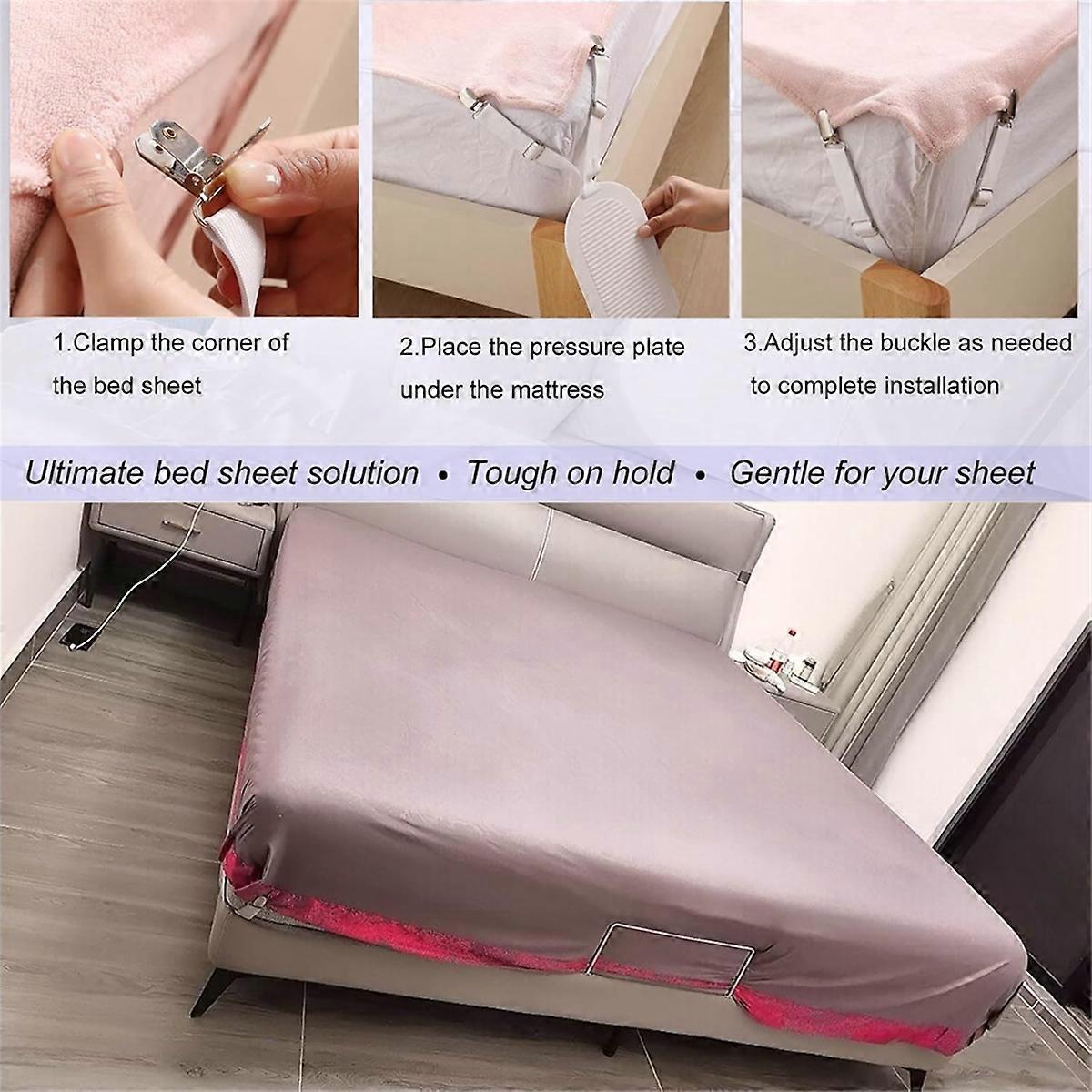 4PCS Adjustable Bed Sheet Holder Clips for Fitted Sheets V1263-JX-3907
