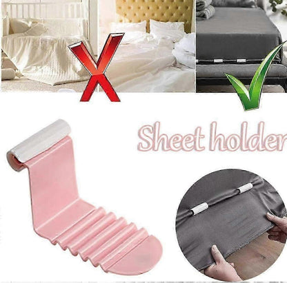6PCS Plastic Bed Sheet Clips, Pink Grippers to Keep Sheets Neat V1263-JX-3908