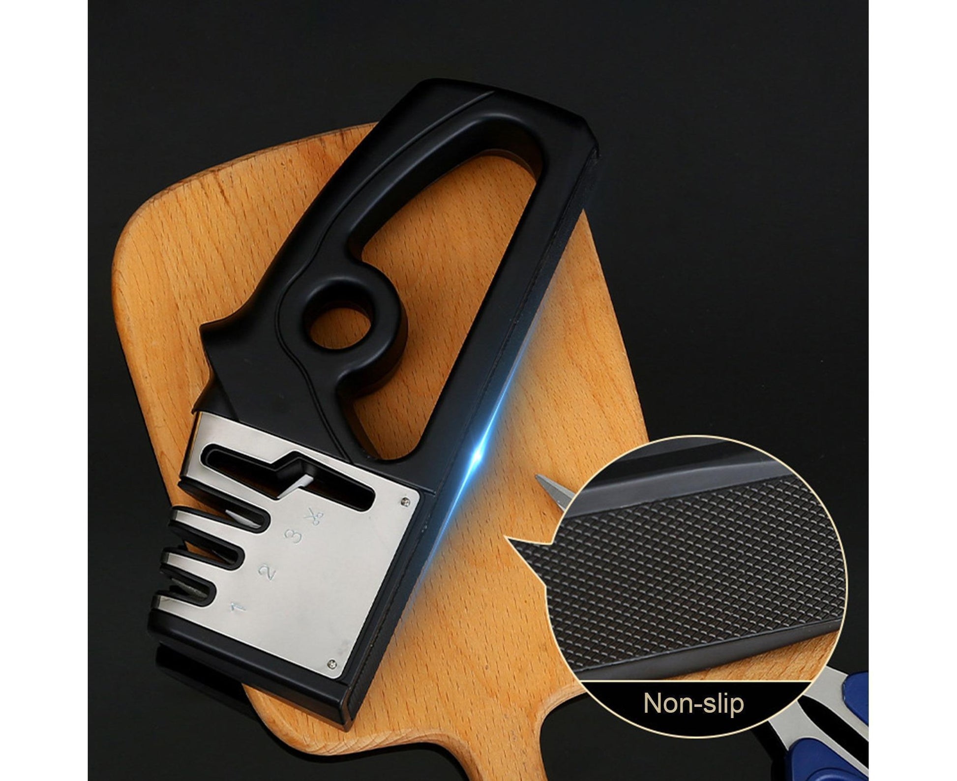 Cutter Sharpener Stainless Steel Whetstone-Black V1263-JX-391