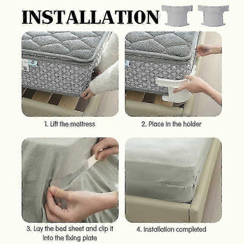 4-Pack No-Slip Bed Sheet Holders, Corner Grippers for Secure Fit V1263-JX-3910