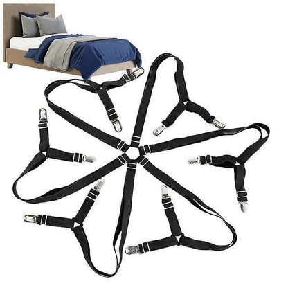 6-Head Elastic Bed Sheet Holder Clips, Adjustable Strong Grippers V1263-JX-3916