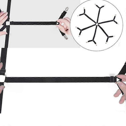 6-Head Elastic Bed Sheet Holder Clips, Adjustable Strong Grippers V1263-JX-3916