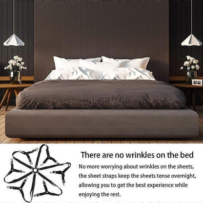 6-Head Elastic Bed Sheet Holder Clips, Adjustable Strong Grippers V1263-JX-3916