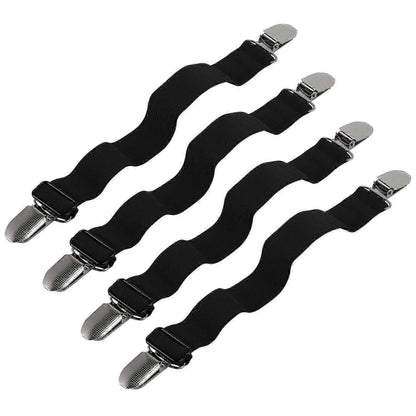 4PCS Adjustable Bed Sheet Straps, Elastic Corner Clips for Mattress V1263-JX-3918