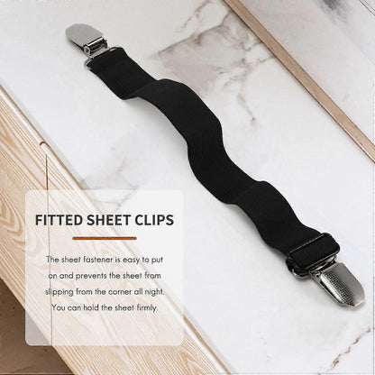 4PCS Adjustable Bed Sheet Straps, Elastic Corner Clips for Mattress V1263-JX-3918