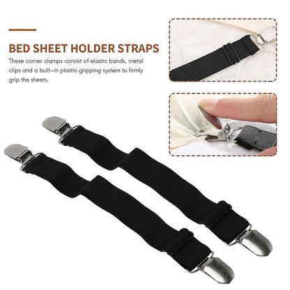 4PCS Adjustable Bed Sheet Straps, Elastic Corner Clips for Mattress V1263-JX-3918