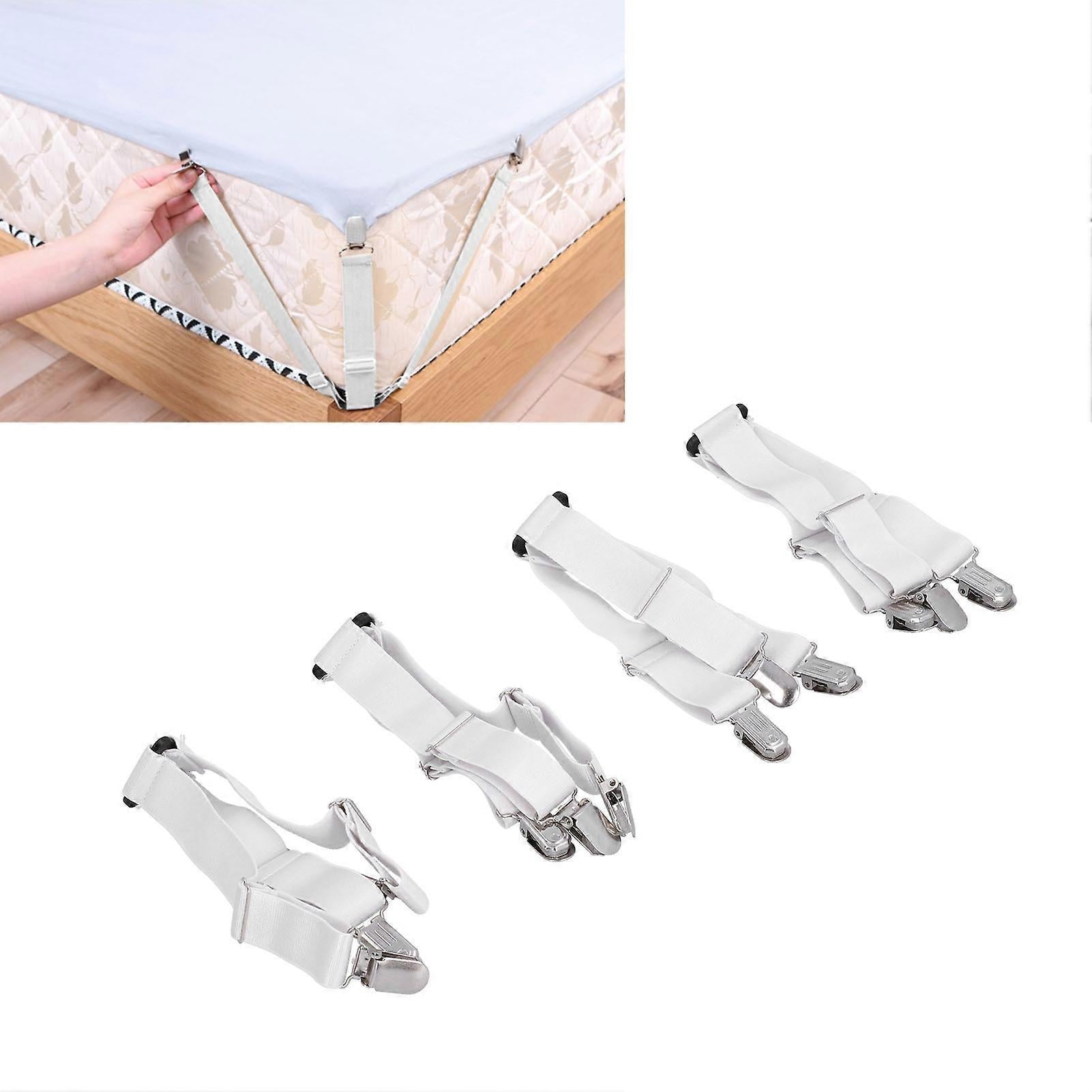 4PCS Bed Sheet Holder Straps, Elastic Fasteners for Mattress & Blankets V1263-JX-3919