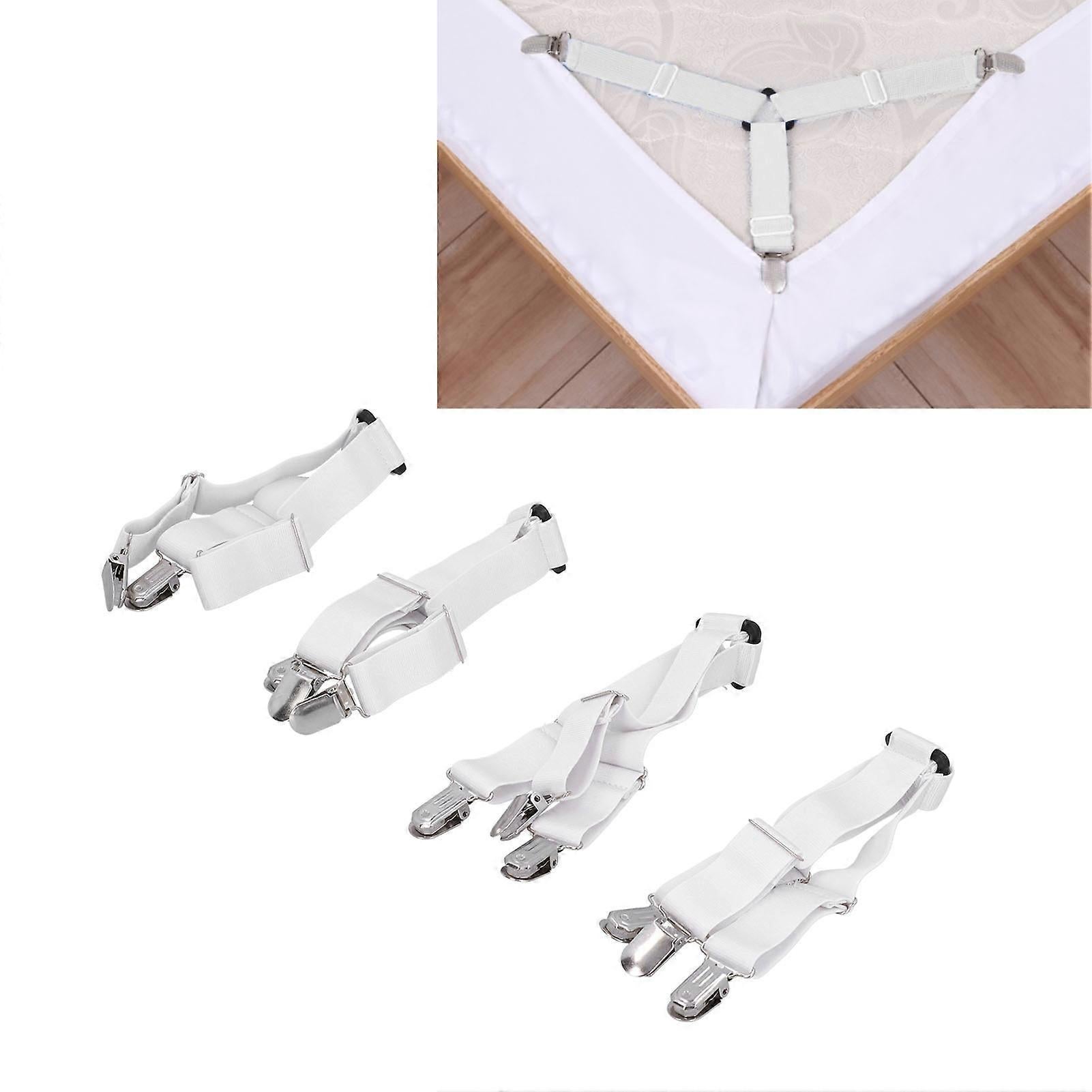 4PCS Bed Sheet Holder Straps, Elastic Fasteners for Mattress & Blankets V1263-JX-3919