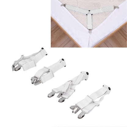 4PCS Bed Sheet Holder Straps, Elastic Fasteners for Mattress & Blankets V1263-JX-3919