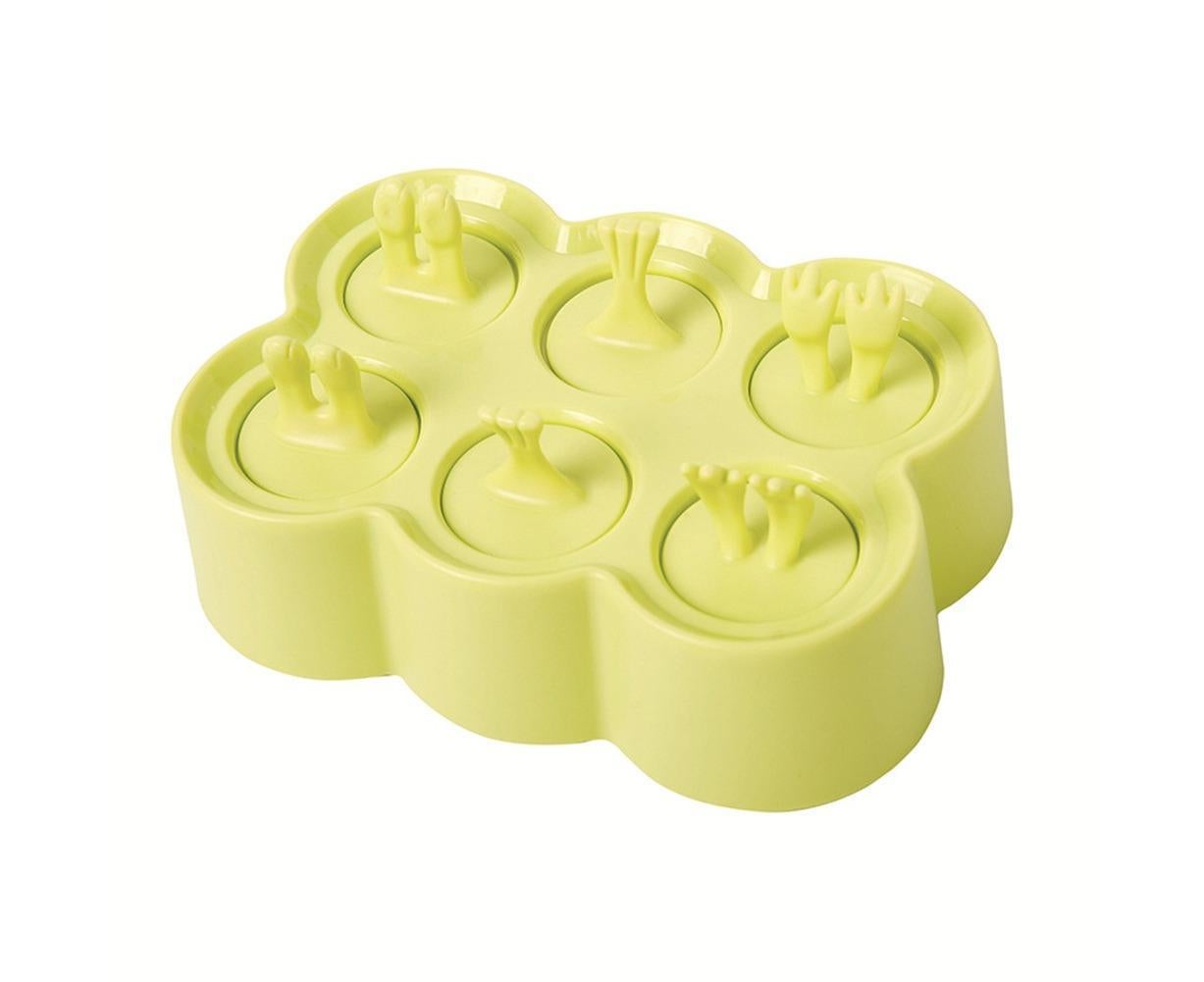 6 Grids Triangle/Rectangle Shape Silicone Kitchen DIY Ice Cream Maker Tray Mould-Green Rectangle V1263-JX-392