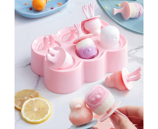 6 Grids Triangle/Rectangle Shape Silicone Kitchen DIY Ice Cream Maker Tray Mould-Green Rectangle V1263-JX-392