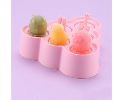 6 Grids Triangle/Rectangle Shape Silicone Kitchen DIY Ice Cream Maker Tray Mould-Green Rectangle V1263-JX-392