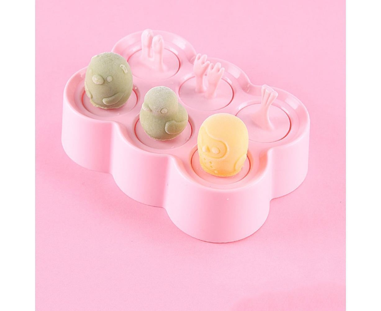 6 Grids Triangle/Rectangle Shape Silicone Kitchen DIY Ice Cream Maker Tray Mould-Green Rectangle V1263-JX-392