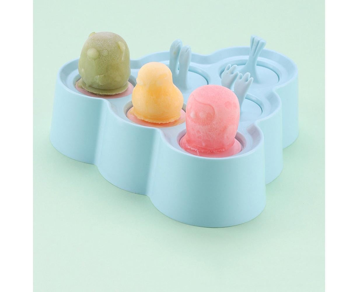 6 Grids Triangle/Rectangle Shape Silicone Kitchen DIY Ice Cream Maker Tray Mould-Green Rectangle V1263-JX-392