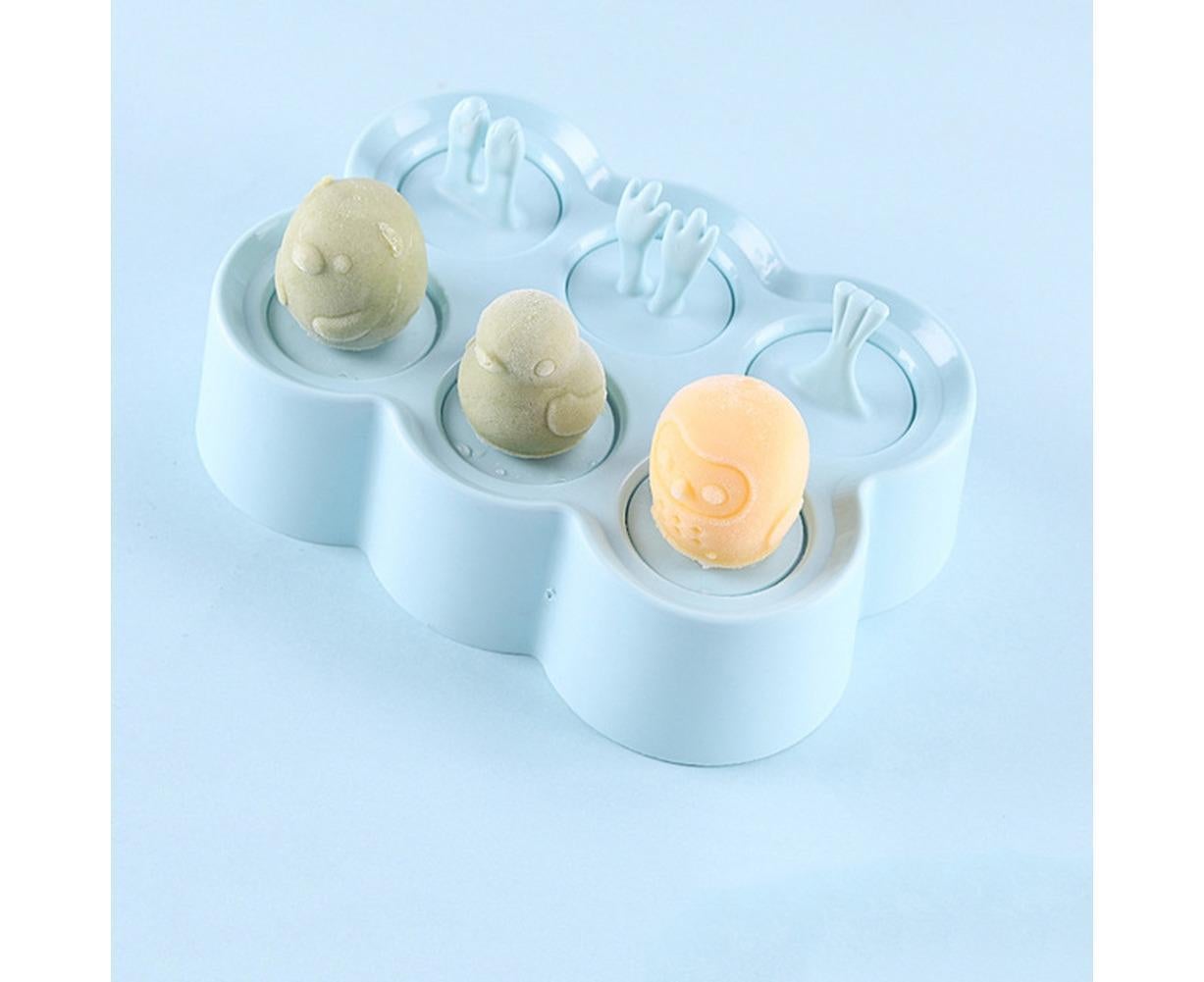 6 Grids Triangle/Rectangle Shape Silicone Kitchen DIY Ice Cream Maker Tray Mould-Green Rectangle V1263-JX-392