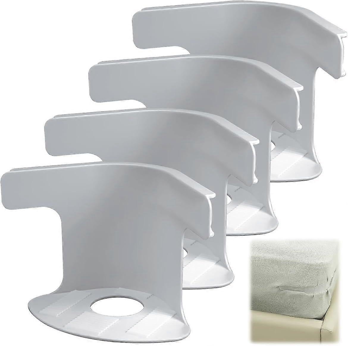 Grey Bed Sheet Holder Straps, Heavy Duty Corner Clips for Mattress and Bedding V1263-JX-3920