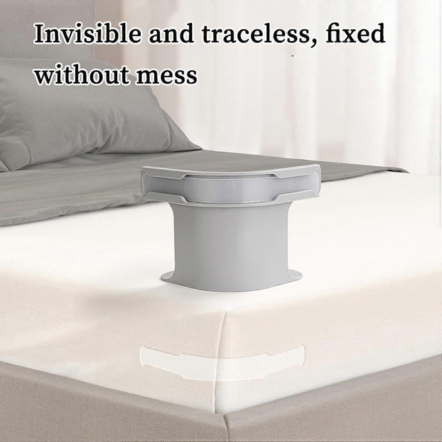 Grey Bed Sheet Holder Straps, Heavy Duty Corner Clips for Mattress and Bedding V1263-JX-3920
