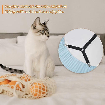 6-Way Bed Sheet Holder Straps, Heavy Duty Clips for Round/Square Mattresses V1263-JX-3921