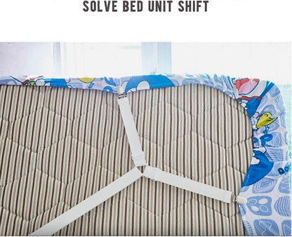 6-Way White Adjustable Bed Sheet Holder Straps, Fit Twin/Full/Queen/King V1263-JX-3923