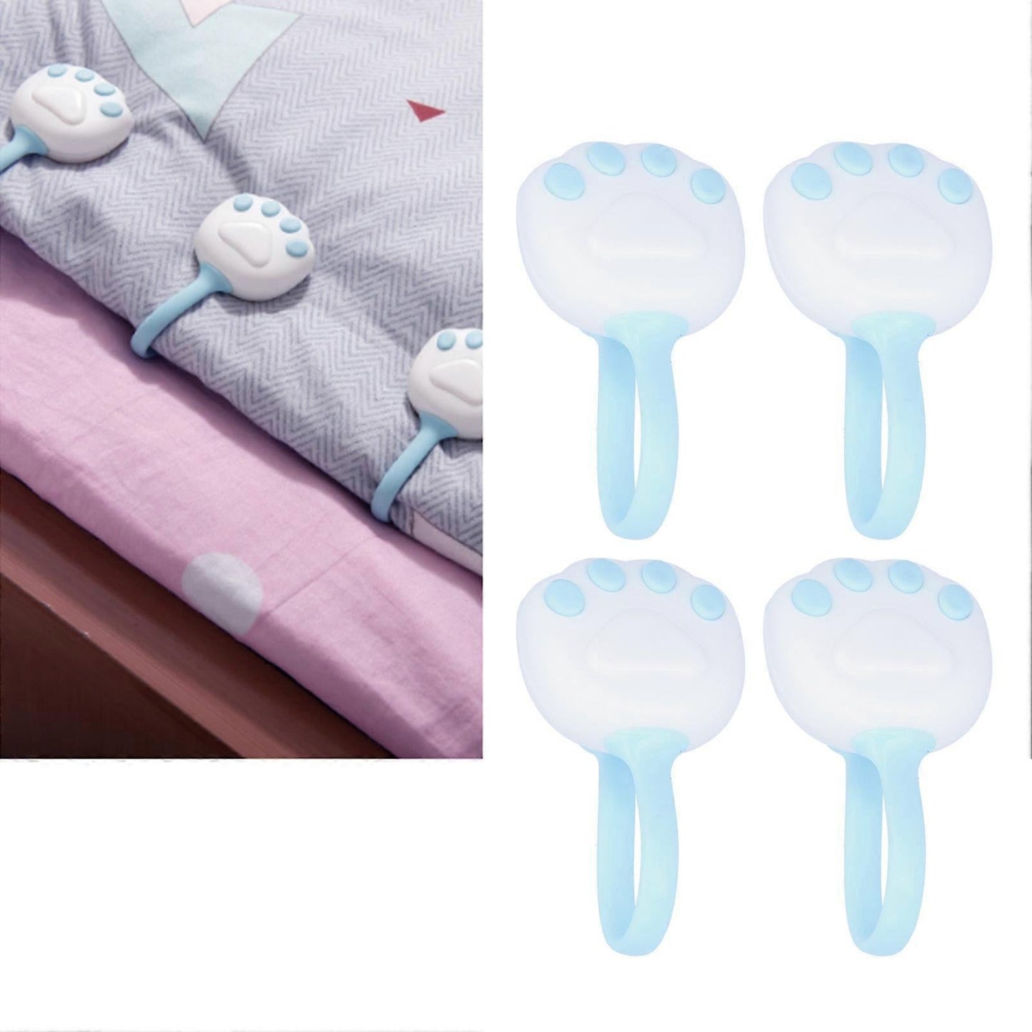 4-in-1 Bed Sheet Clips, Quilt Buckle Holders, Non-Slip Fasteners V1263-JX-3924