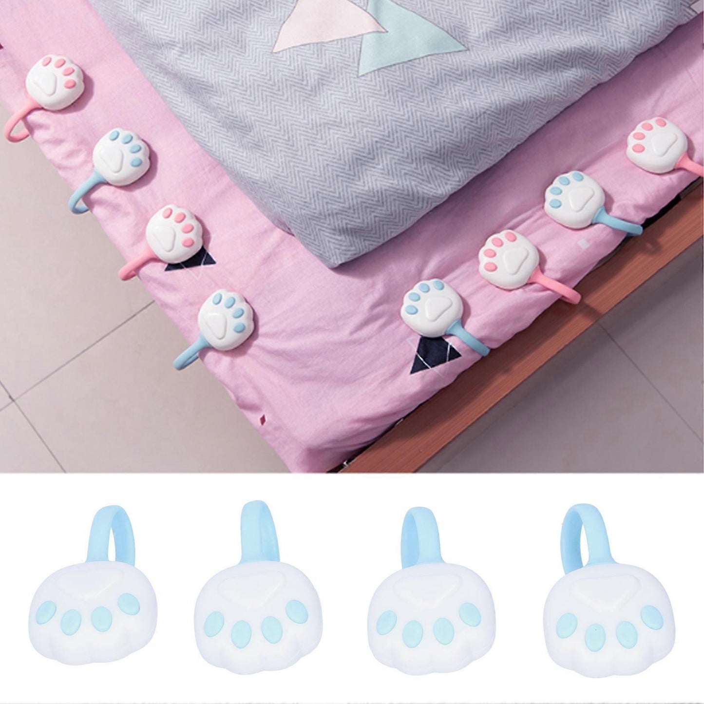 4-in-1 Bed Sheet Clips, Quilt Buckle Holders, Non-Slip Fasteners V1263-JX-3924