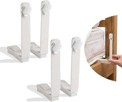 8PCS Bed Sheet Tensioners, White, Adjustable Corner Clips for Mattress V1263-JX-3929