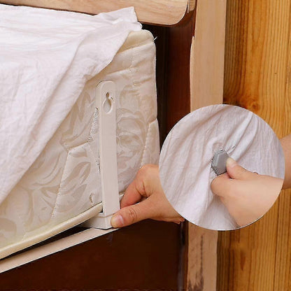 8PCS Bed Sheet Tensioners, White, Adjustable Corner Clips for Mattress V1263-JX-3929