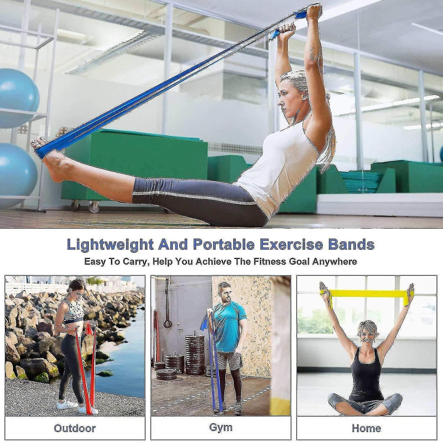 Yoga Resistance Band Set for Stretching & Home Fitness V1263-JX-3936