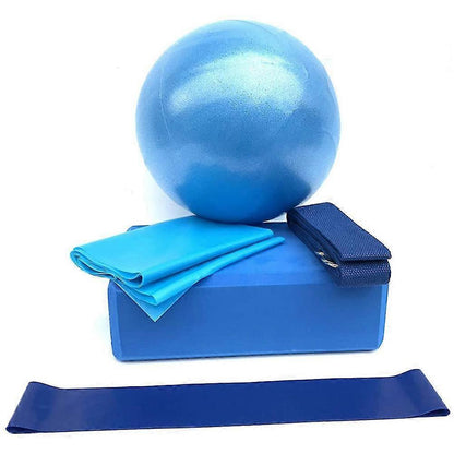 5pcs Yoga Ball Set - Fitness Ball, Blocks, Stretch Band, Resistance Loop, Belt V1263-JX-3938
