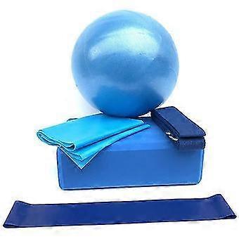 5pcs Yoga Ball Set - Fitness Ball, Blocks, Stretch Band, Resistance Loop, Belt V1263-JX-3938