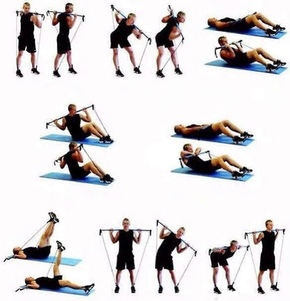 Pilates Bar Kit with Resistance Bands for Home Yoga & Gym Workout V1263-JX-3940