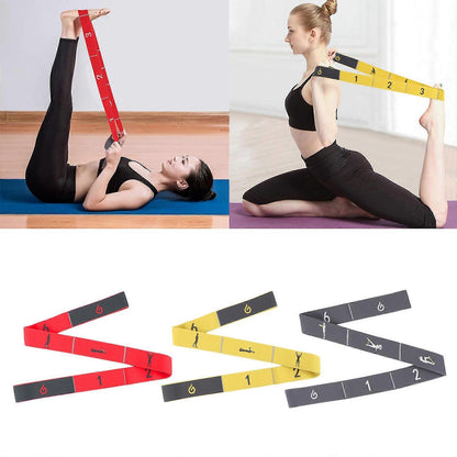 8-Loop Yellow Yoga Elastic Strap for Pilates & Gym Stretching V1263-JX-3943