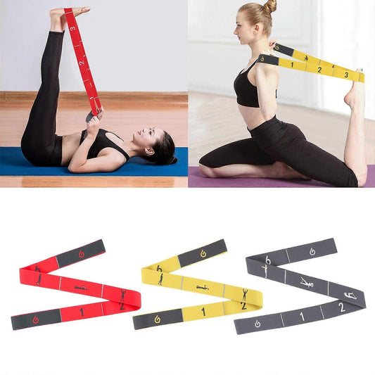 8-Loop Yellow Yoga Elastic Strap for Pilates & Gym Stretching V1263-JX-3943
