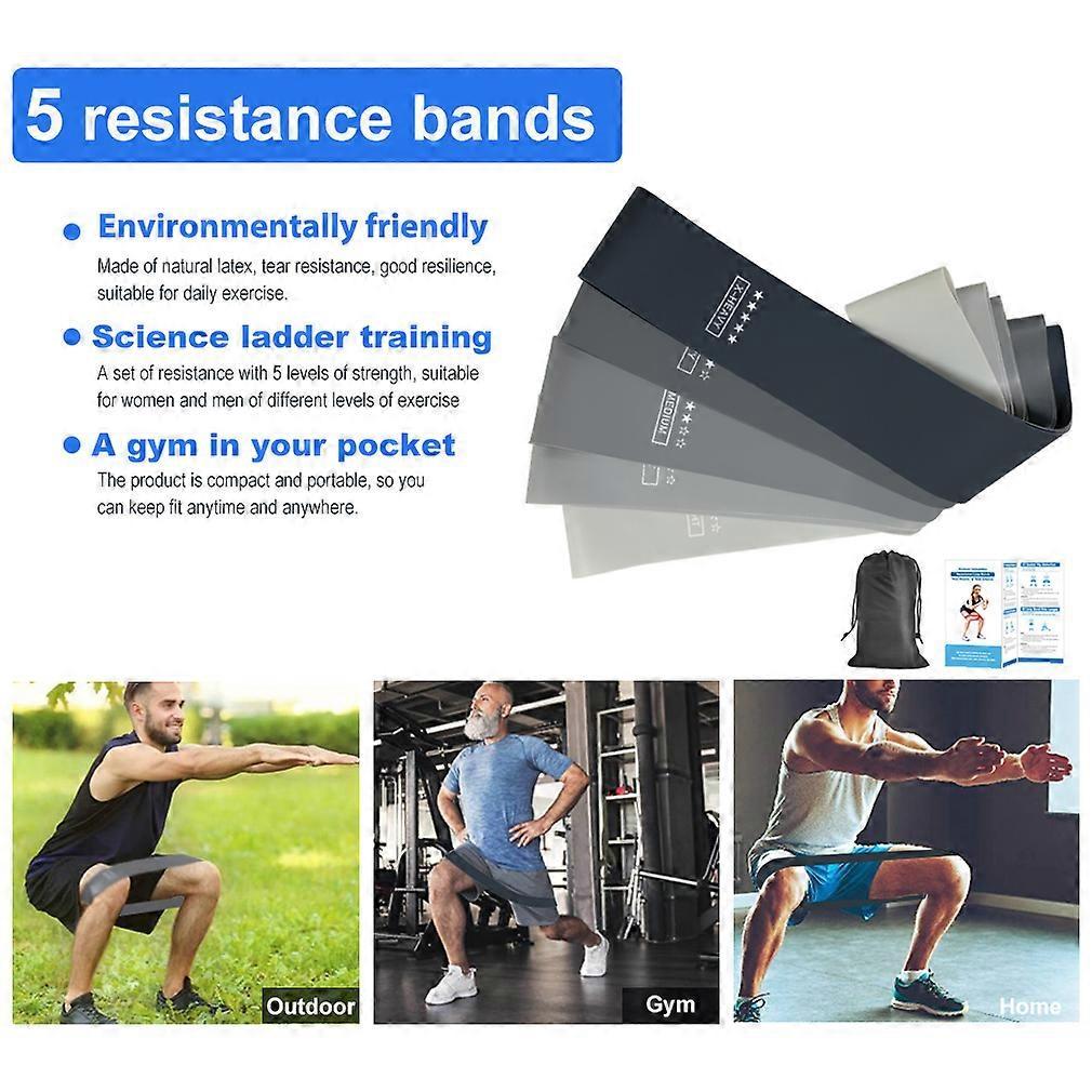 5pcs Resistance Loop Band Set with Bag for Home & Gym V1263-JX-3954