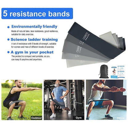 5pcs Resistance Loop Band Set with Bag for Home & Gym V1263-JX-3954