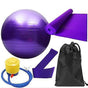 5pcs Purple Yoga Training Set with Fitness Ball & Bands V1263-JX-3961
