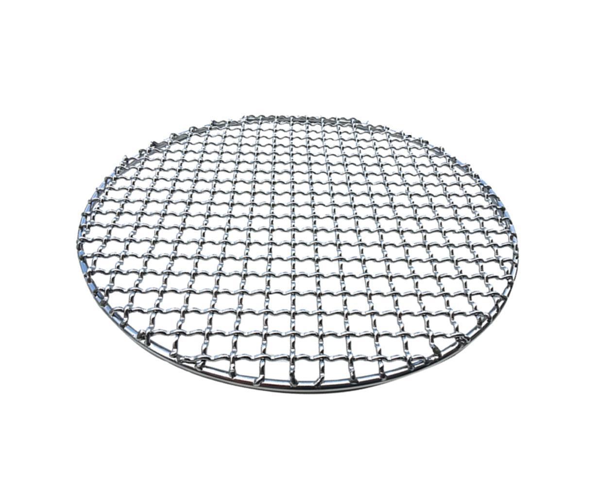 Round Stainless Steel BBQ Grill Roast Mesh Net Non-stick Barbecue Baking Pan-20cm V1263-JX-397