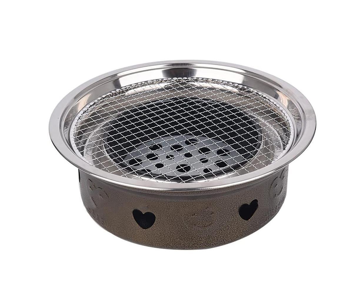 Round Stainless Steel BBQ Grill Roast Mesh Net Non-stick Barbecue Baking Pan-20cm V1263-JX-397