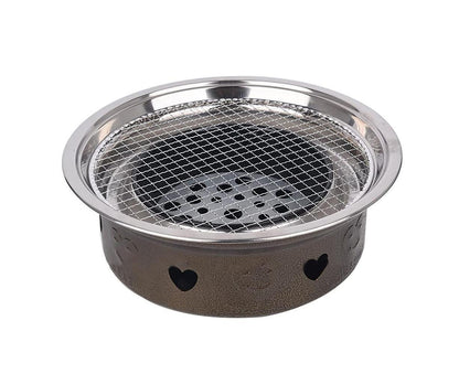 Round Stainless Steel BBQ Grill Roast Mesh Net Non-stick Barbecue Baking Pan-20cm V1263-JX-397