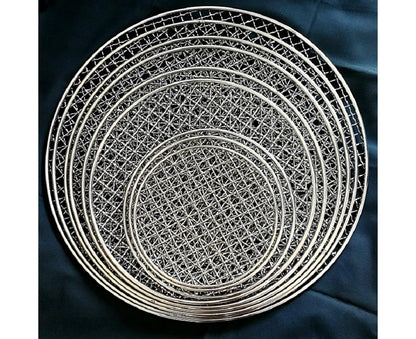 Round Stainless Steel BBQ Grill Roast Mesh Net Non-stick Barbecue Baking Pan-20cm V1263-JX-397