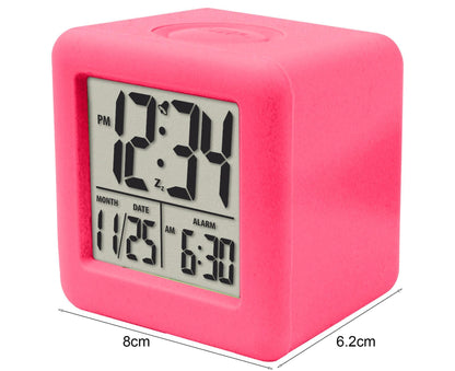 Digital Clock Shock-proof Snooze Function Silicon Cover Electrical LED Clock Household Supplies - Green V1263-JX-399
