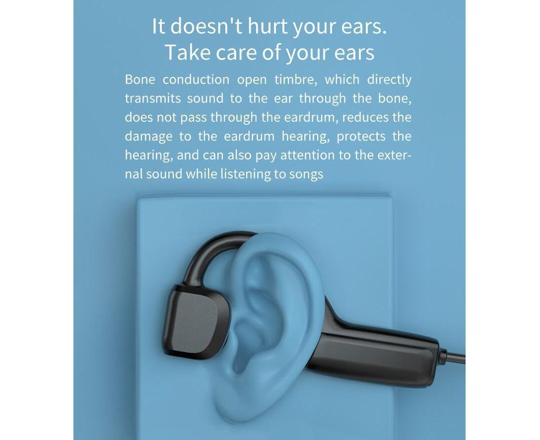 Bone Conduction Headphones Bluetooth-Wireless Open-Ear Headset V1263-JX-40